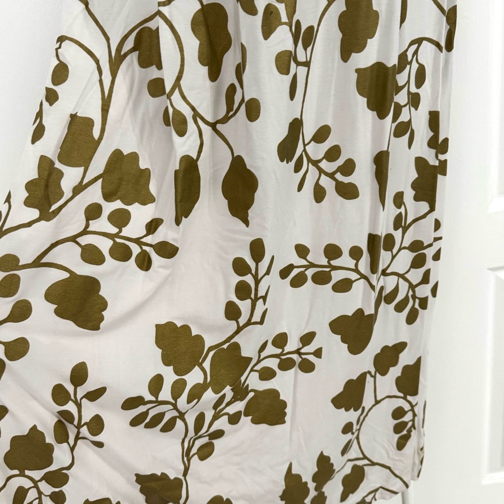 White Gold Floral Strapless Twist Bust Maxi Dress Size Large Flowy Elegant - Picture 5 of 9
